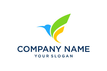 Obraz premium Modern Abstract Colorful Hummingbird Bird Logo Design