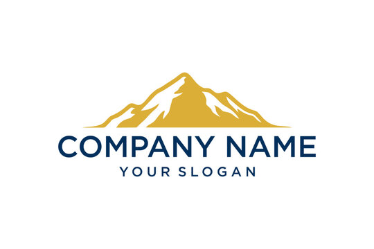Mountain Range Logo Design for Company Branding with Placeholder Text