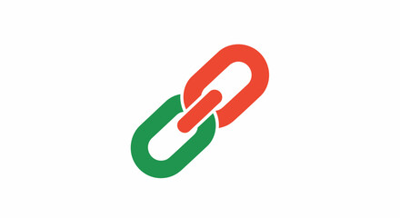 Obraz premium Interconnected Links Chain Green Red.