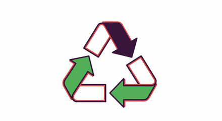 Obraz premium Recycling Symbol with Green and Purple Arrows.