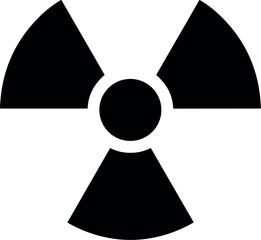 Black Radiation Warning Radioactive Hazard Symbol Icon on white Background Vector