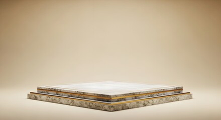 Luxury marble and gold podium for product presentation