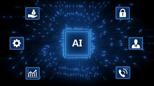 ai generate-businessman working with virtual reality at office. AI Agents, Headlines Fast Scree international communication network concept. Multinational people community. . HD animated video.