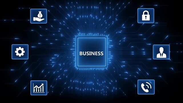 Business Model Canvas concept. Innovative tool that helps entrepreneurs and business owners to map out business model in a structured and concise way. 4k video animation.