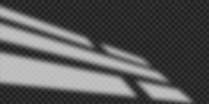 Wide Modern Multi-Pane Window Shadow Overlay with Natural Sunlight