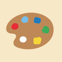 Colorful Paint Palette &ndash; Flat Vector Illustration for Artists