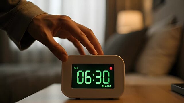 Early morning wake up at 630 AM with alarm clock display
