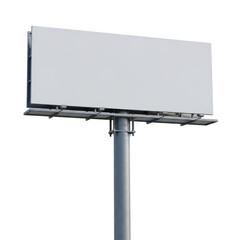 Obraz premium A blank billboard on a metal pole isolated on transparent background