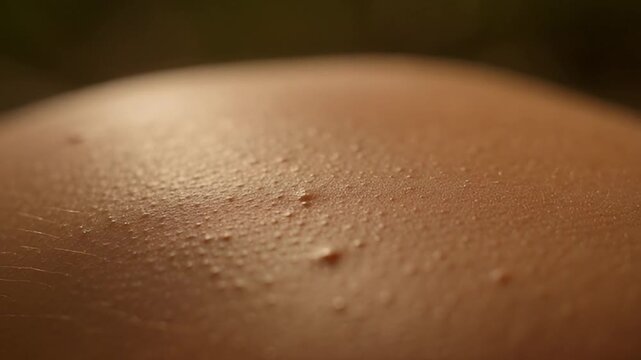 Close up of human skin texture with goosebumps and small bumps