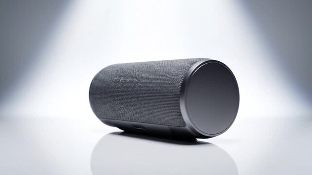 Rotating wireless bluetooth speaker with glowing light.
