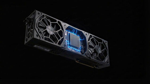 Vantablack Gaming GPU with Internal Cherenkov Radiation Glow