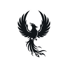 Obraz premium A majestic phoenix spreads its wings in a dramatic illustration.