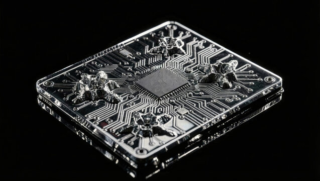 Liquid Mercury Quantum Processor Solidifying in Fractal Patterns