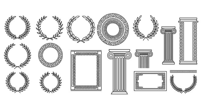 Ancient greece decorations and designs