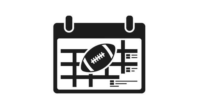 American Football Schedule Calendar Icon.