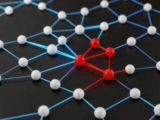 Isometric Network Topology Map With Red Infection Nodes