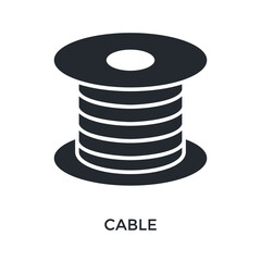 Cable Icon Glyph Style. Vector Illustration For Graphic Design