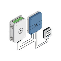 Obraz premium Electronic Devices Connected to Control Panel.