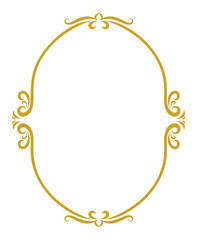 oval frame with decorative floral vintage ornament