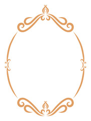 oval frame with decorative floral vintage ornament
