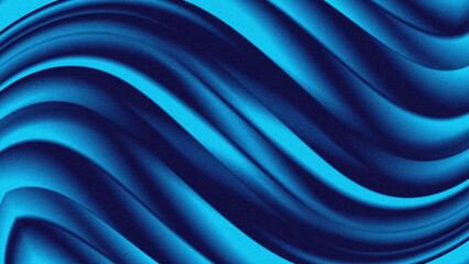 Fototapeta premium Abstract cyan blue liquid wave background with a modern grainy gradient texture. This aesthetic diagonal flow design features smooth organic shapes and a retro noise effect
