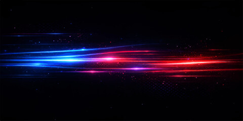 Obraz premium A digital art illustration of a dark abstract motion background loop featuring a glowing blue wave pattern with bright energy lines and a star texture for a modern technology wallpaper backdrop