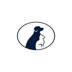 Dog and Cat Silhouette Illustration Design.