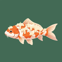 Creamy Koi Birthday Cake Fish Illustration