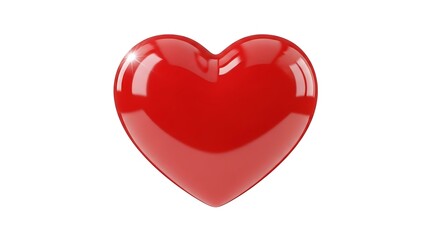 Obraz premium A beautiful red heart with a glossy finish on a white background representing love and affection