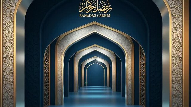 Ramadan Kareem Islamic Archway Corridor Interior.