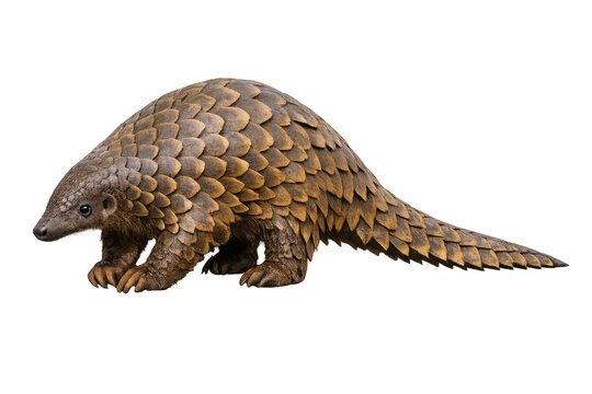 Pangolin scaly anteater mammal on transparent background