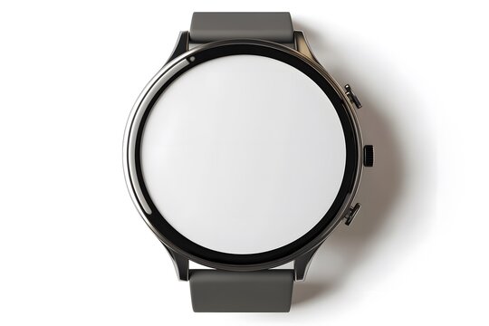 A smartwatch mockup with a blank round display