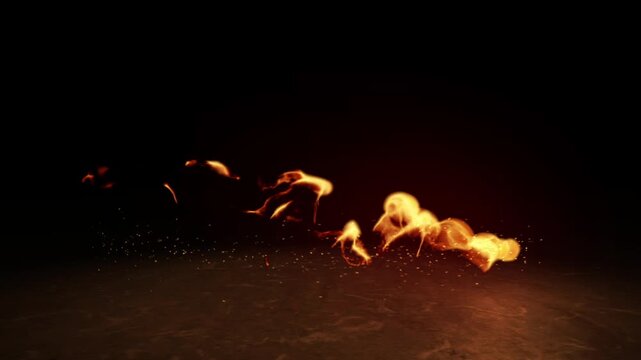 Fire logo reveal. Flames intro. Animated fire and sparks with alpha channel.