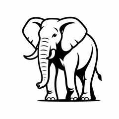Obraz premium Elephant Standing Big Mammal Wildlife Nature Illustration