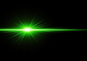 Obraz premium Intense bright green glowing energy beam illuminating a deep black background, creating an abstract futuristic technology texture, pattern, green, data