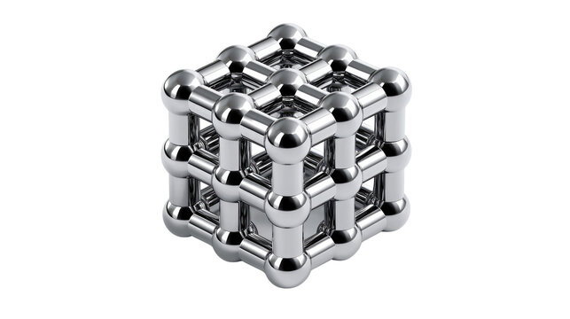 Geometric Mesh: Intricate structure, representing the essence of mathematics, design and modern science. Its unique geometry and polished metal exterior spark curiosity and intellectual wonder.