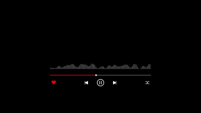 Minimalistic audio player interface with sound wave visualization music player