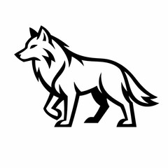 Fototapeta premium Wild Wolf Standing Strong Animal Wildlife Vector Illustration