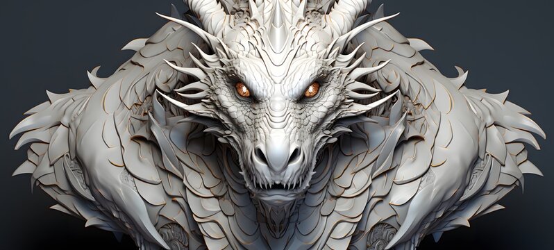 white dragon vector illustration t-shirt design ,generative AI