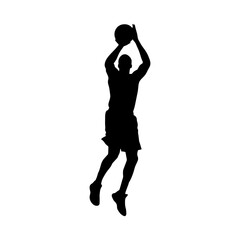 Fototapeta premium Male basketball player action 2 silhouette vector illustration