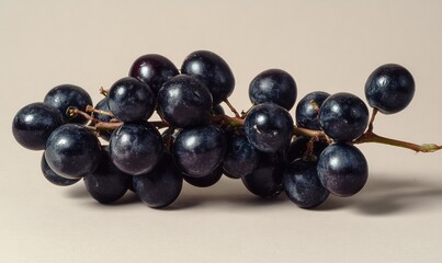 A bunch of grapes on a white background