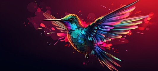 Fototapeta premium humming bird vector illustration t-shirt design ,generative AI