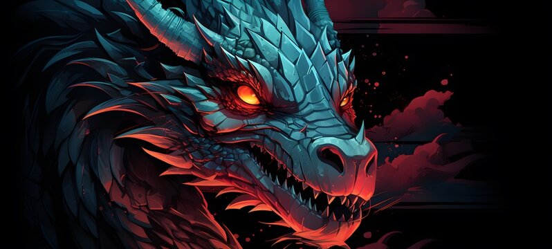 dragon vector illustration t-shirt design ,generative AI