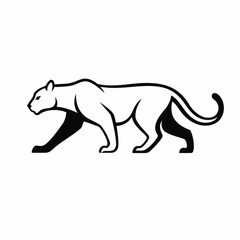 Panther Black and White Line Art Illustration © Ai.com