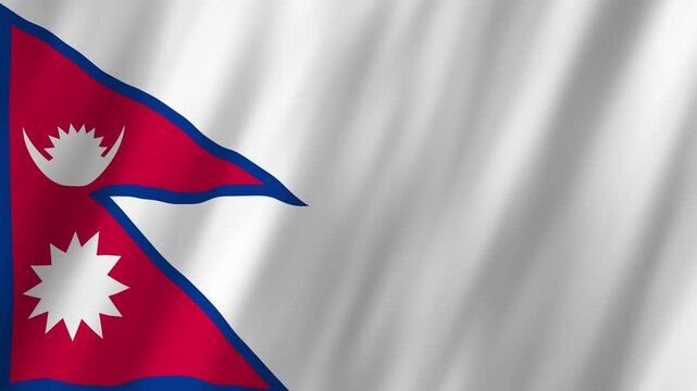 Nepal Flag Waving, Realistic 4K Background Animation