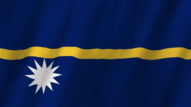Nauru Flag Waving, Pacific Island Nation, 4K Background Animation