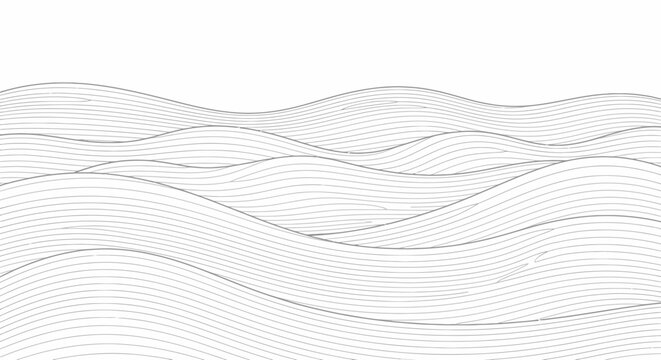 Minimalist abstract line art of flowing wavy patterns on a white background