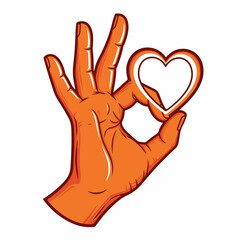 Obraz premium Hand holding a heart shape, showing love and affection gesture.