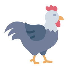 rooster flat icon. male chicken bird. farm livestock. poultry breeding © andinur