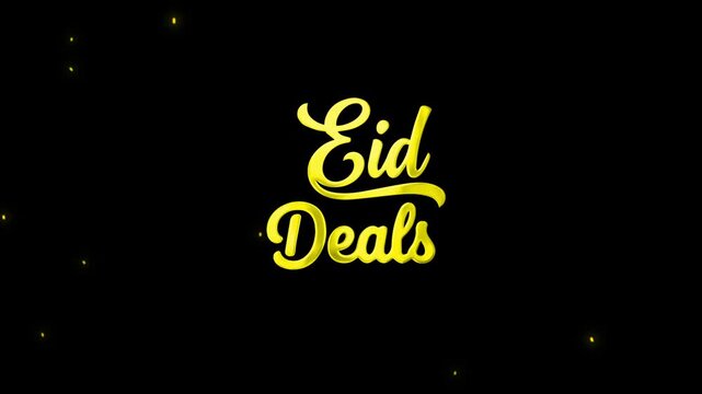 Luxurious 3D Gold Eid Deals Animated Typography